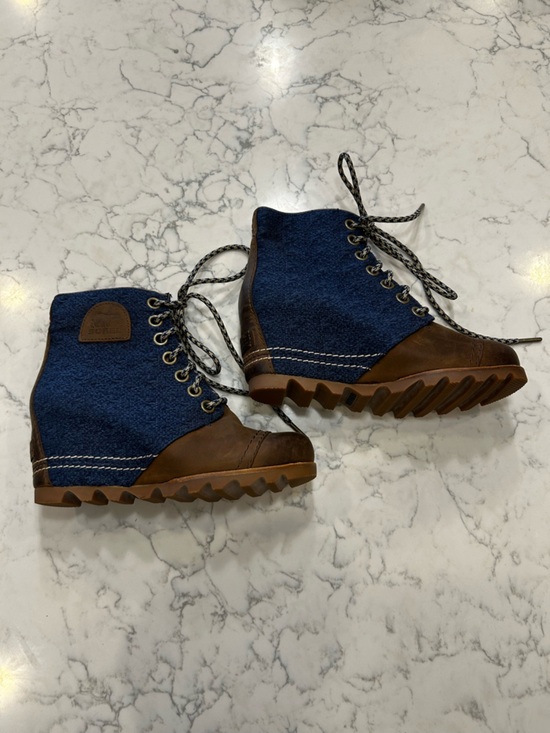 Sorel Shoes - Sorel Women’s Lexie Wedge Ankle Bootie Leather & Canvas Shoe Size 7